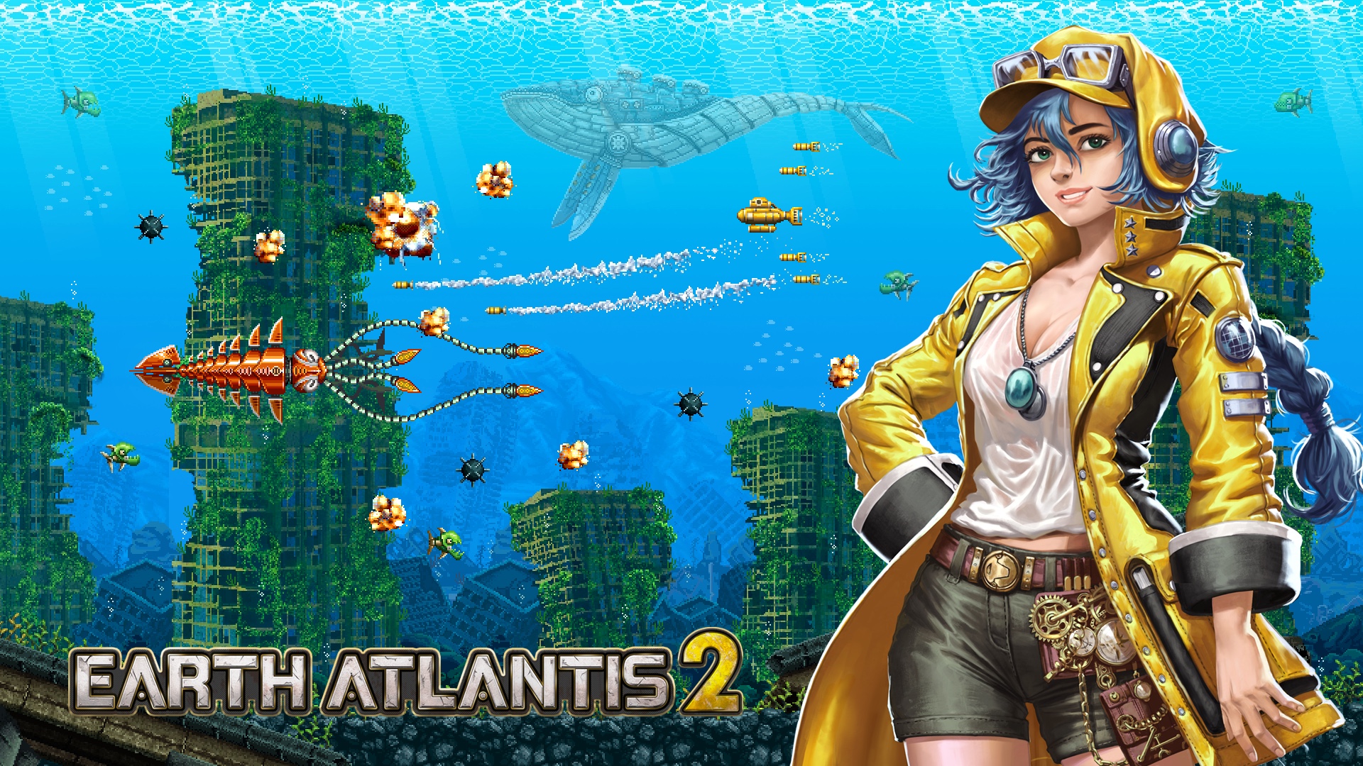 Earth Atlantis 2 Returns with Full-Color Pixel Art and 20+ Boss Battles in Post-Apocalyptic Underwater World - RyuArcade