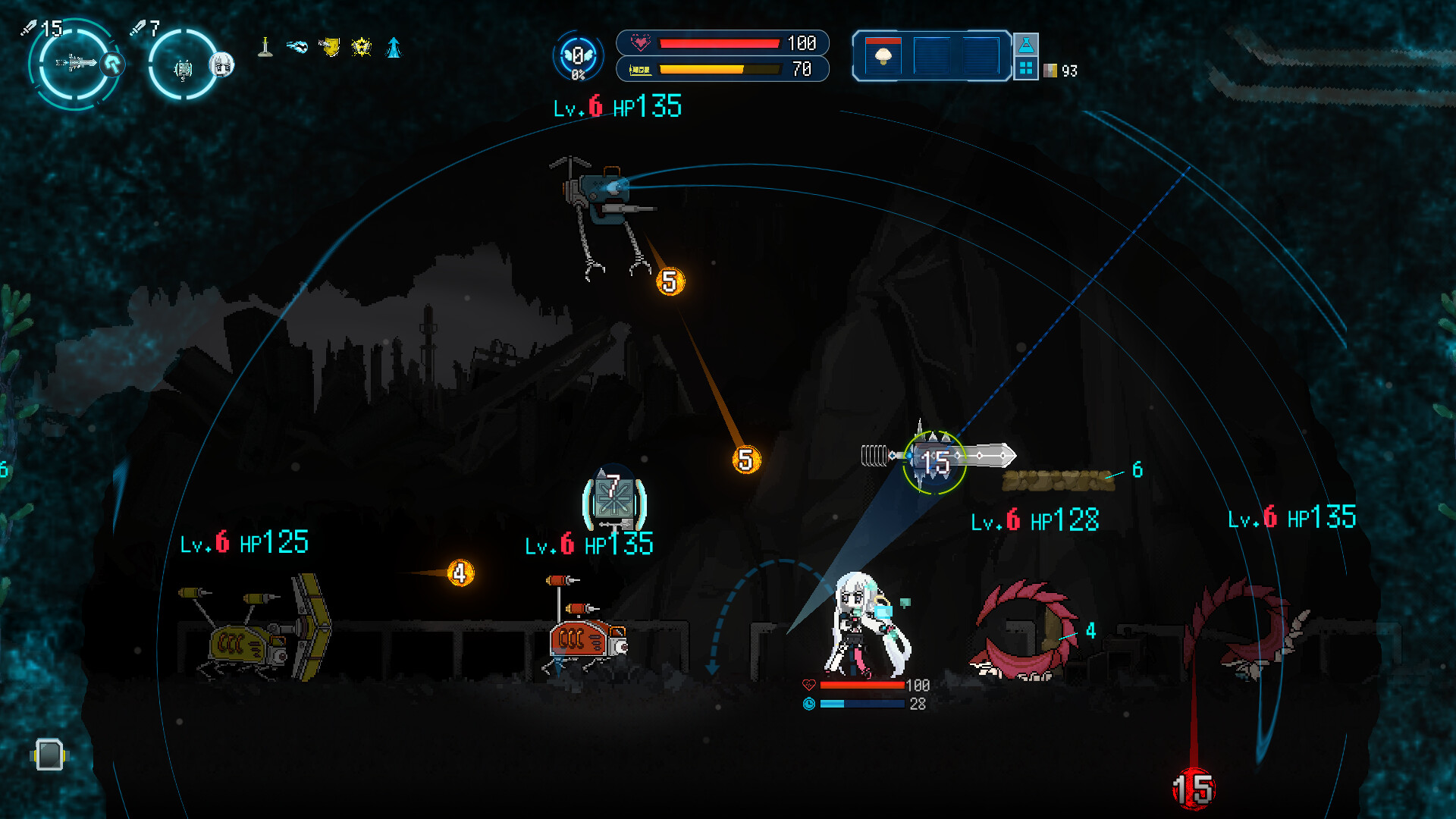 Weapon crafting with pixel art blocks