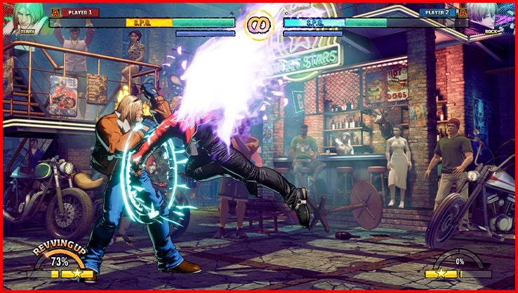 Gameplay screenshot showing Revving Up combat mechanic