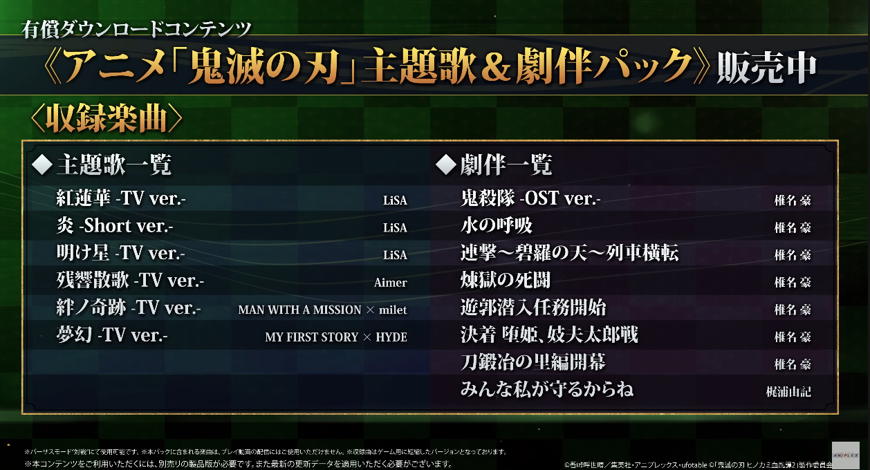 Demon Slayer anime theme song pack