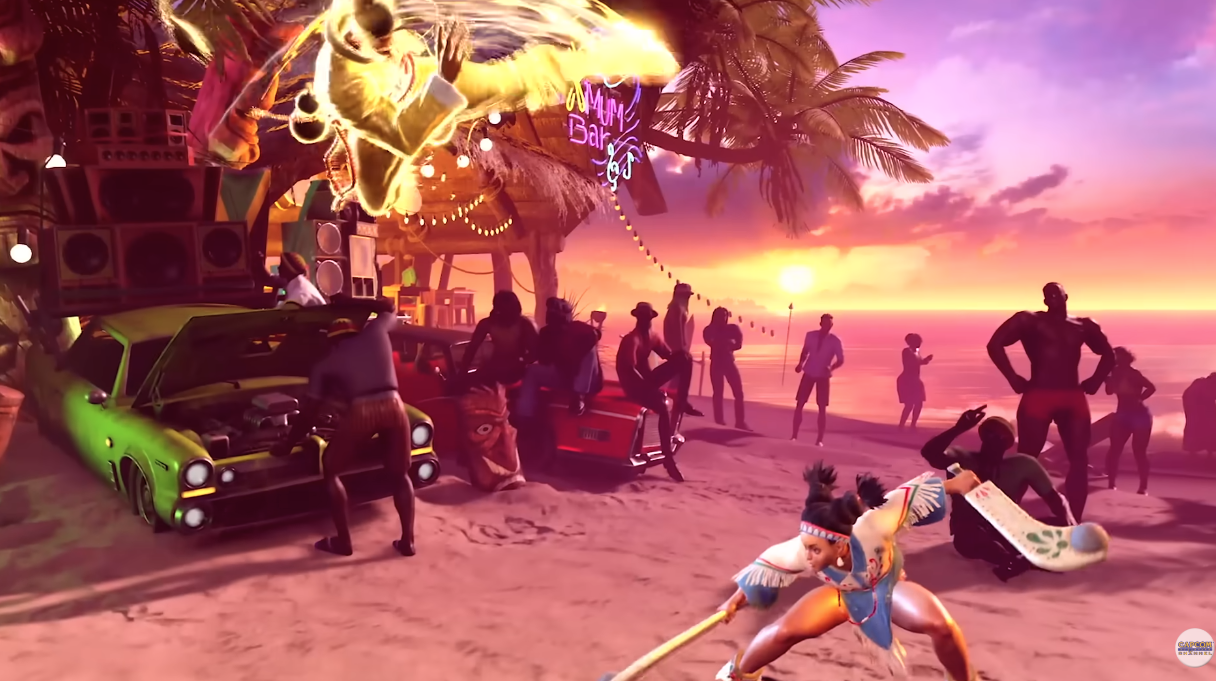 Street Fighter 6 beach stage gameplay