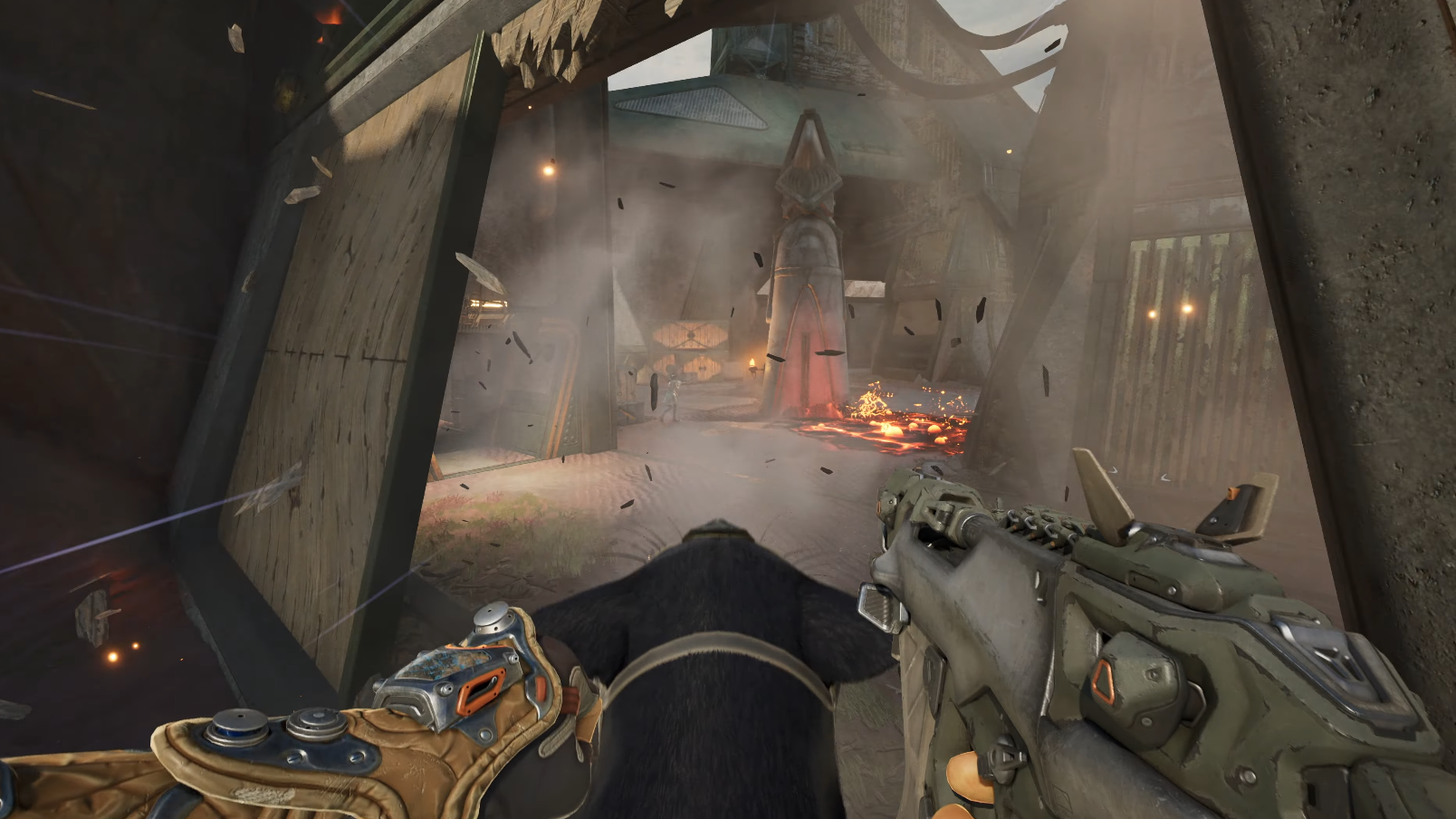 Warden character showcase with magical abilities