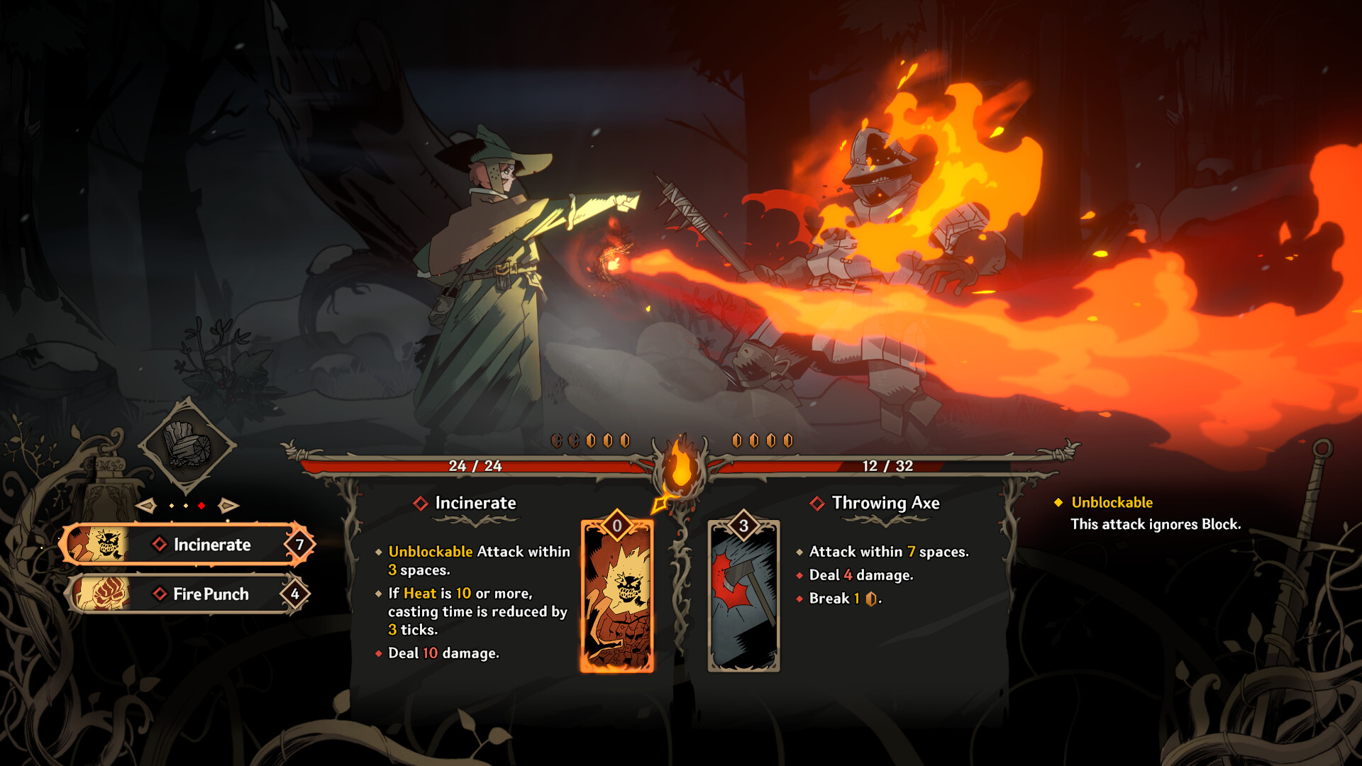 Character facing an enemy