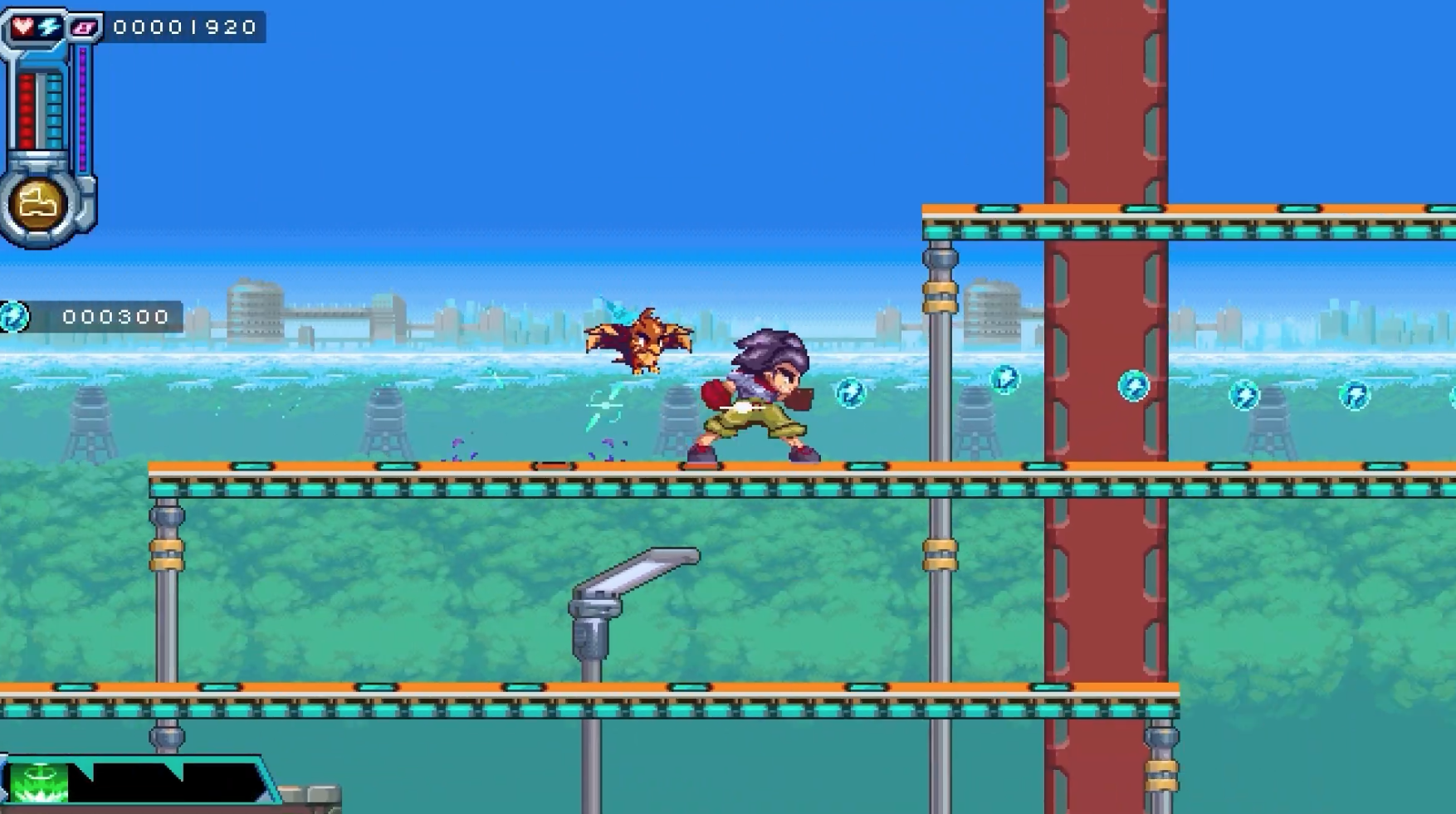 Combat gameplay showing the combo system in action