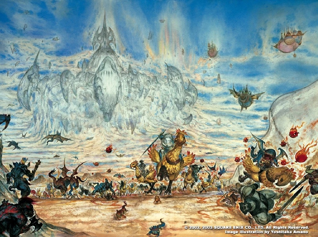 Yoshitaka Amano's iconic artwork from Rise of the Zilart