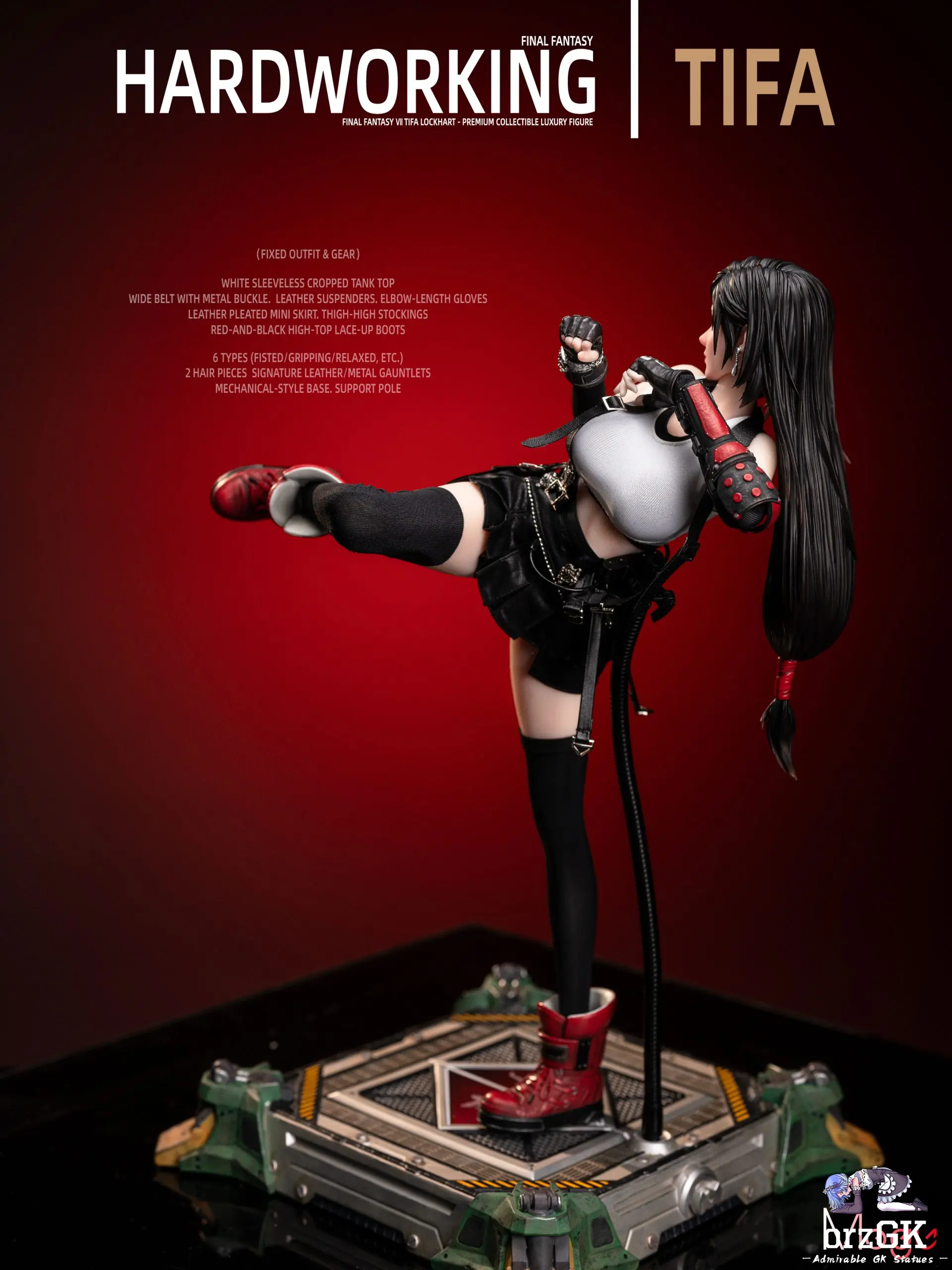 Tifa in dynamic kick pose