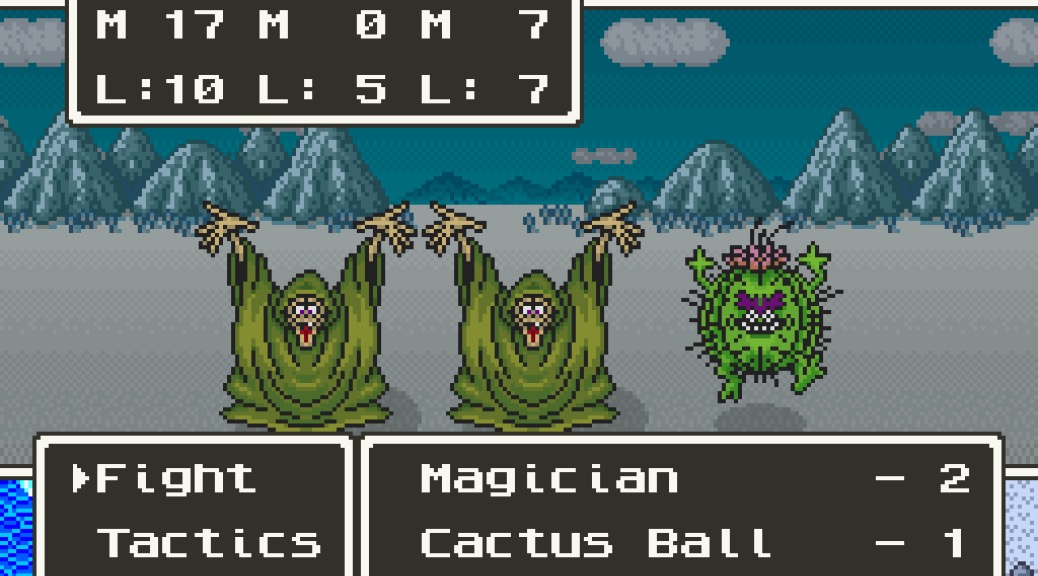 The classic first-person battle system with Toriyama's monster designs