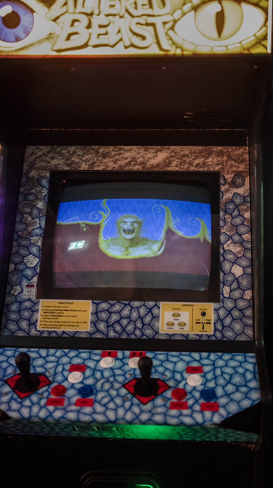 Close-up of the control panel