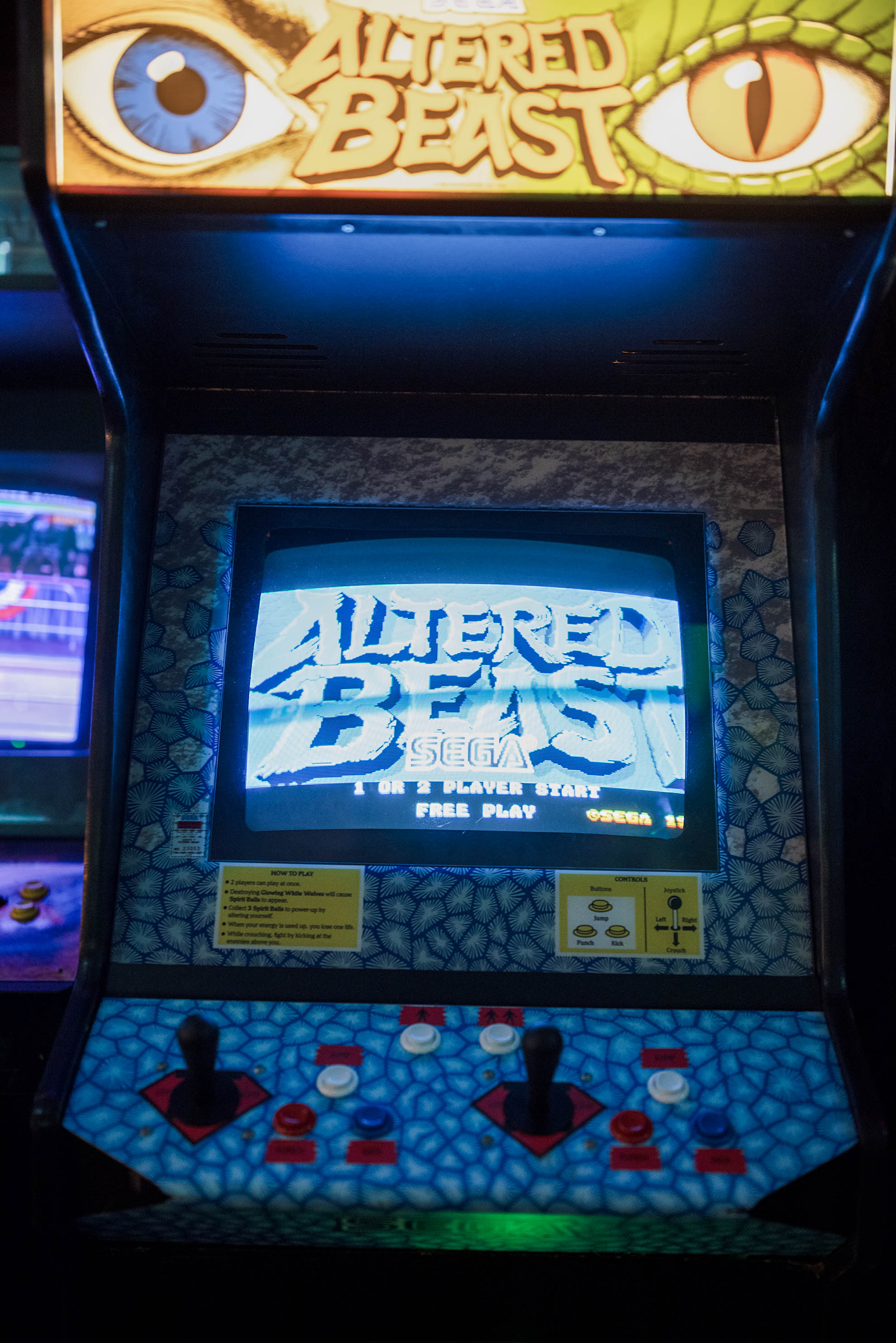 Side view of the arcade cabinet