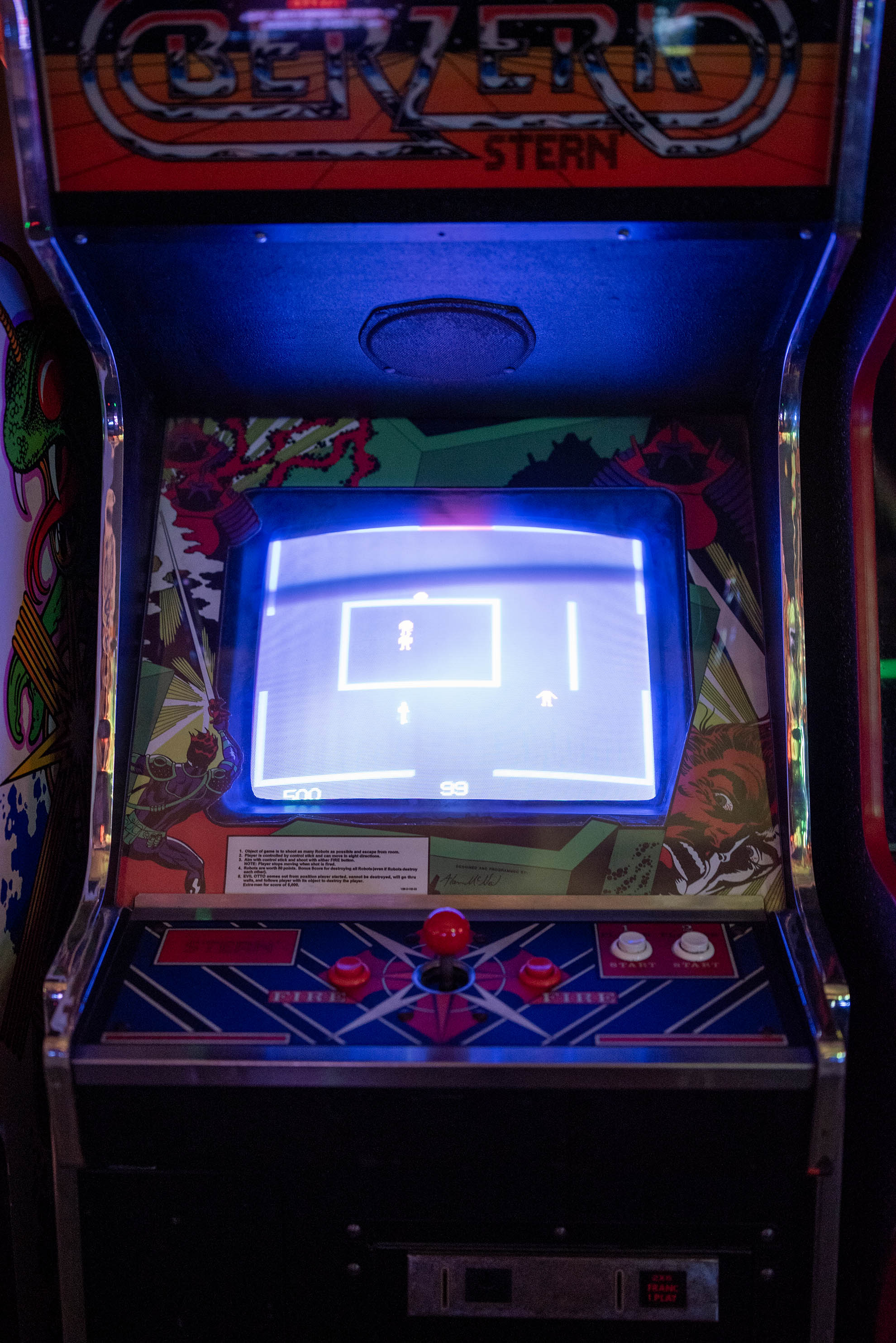 Berzerk arcade cabinet detail
