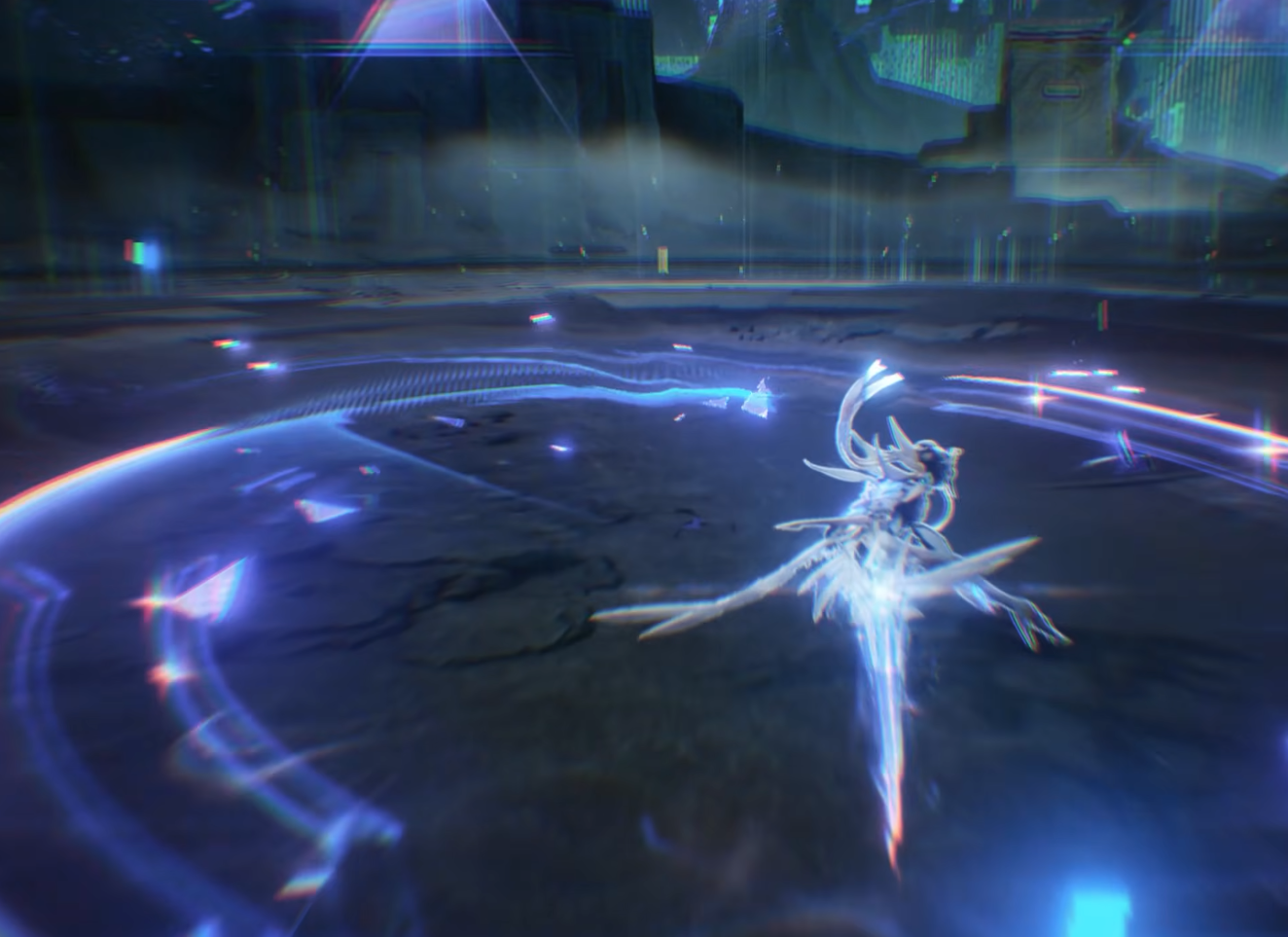 Wuthering Waves Aemeath digital ghost glitch aesthetic design