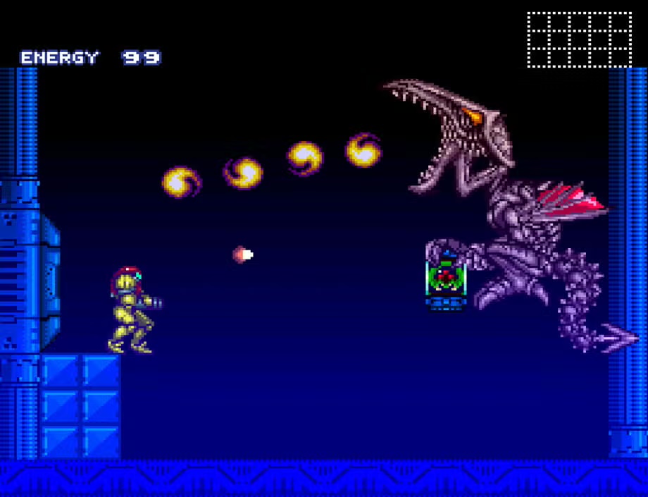 Ridley steals the baby Metroid at Ceres Station