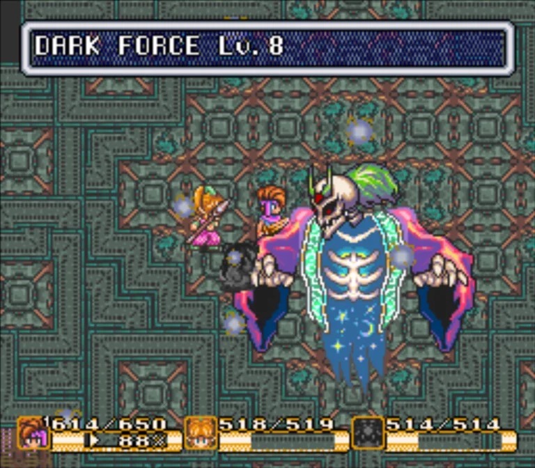 Boss battle against Dark Force