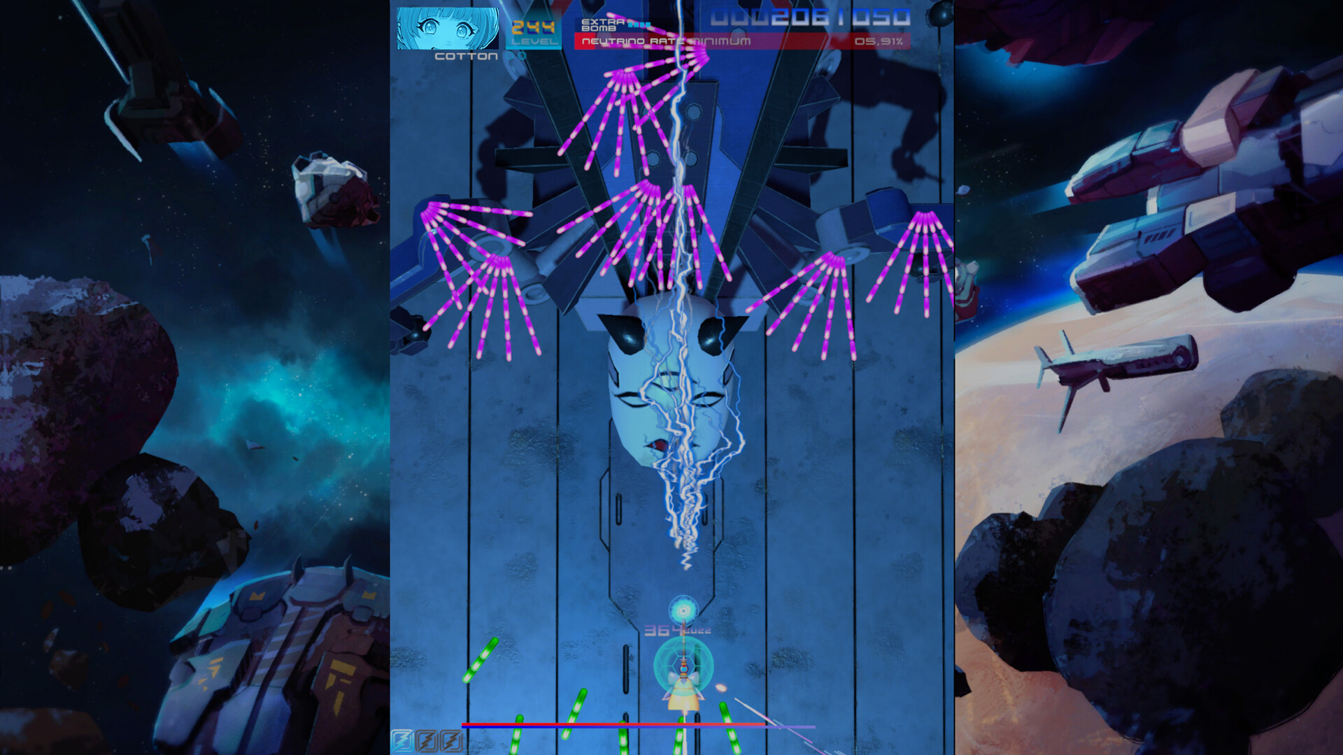 Psyvariar 3 gameplay showing the Buzz system in action