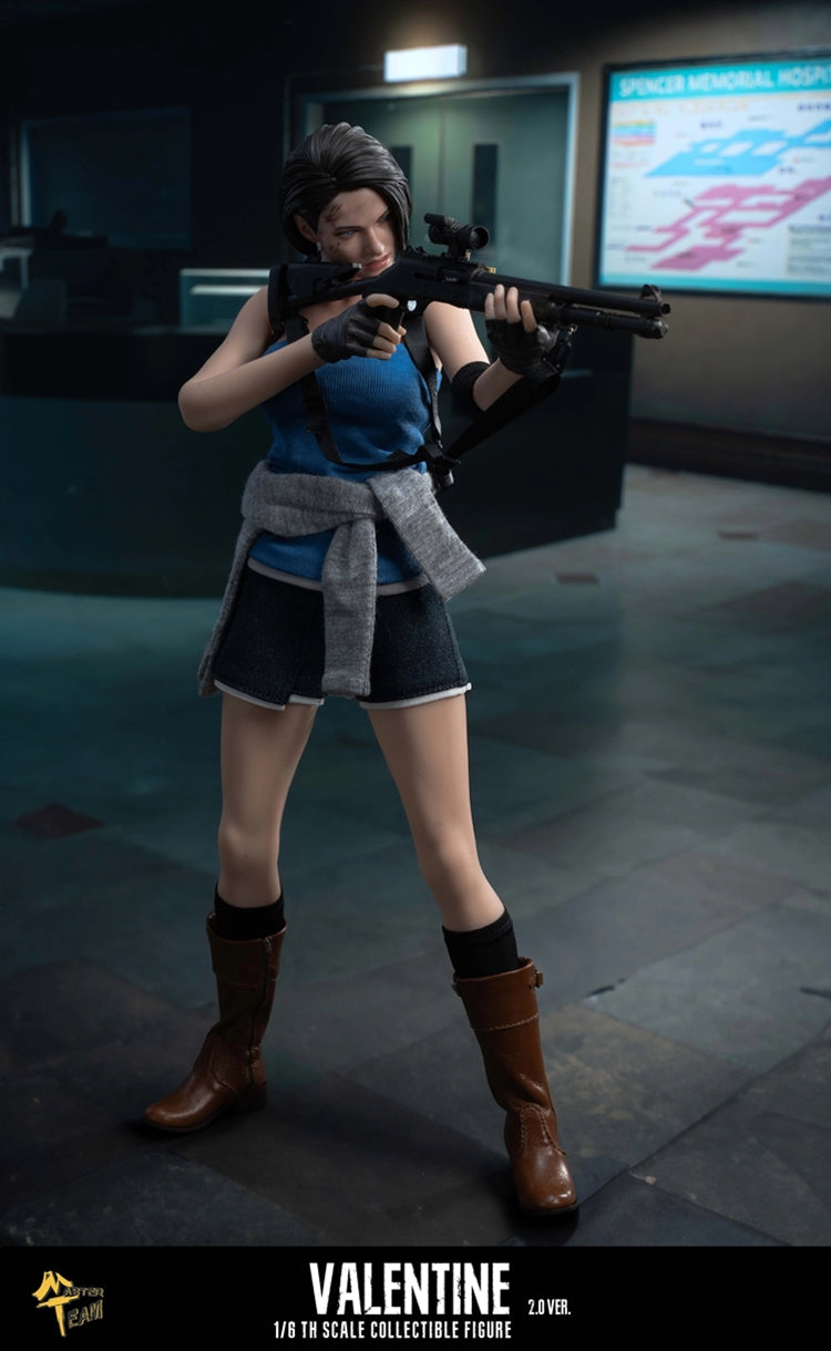 Jill Valentine in action pose at Spencer Memorial Hospital