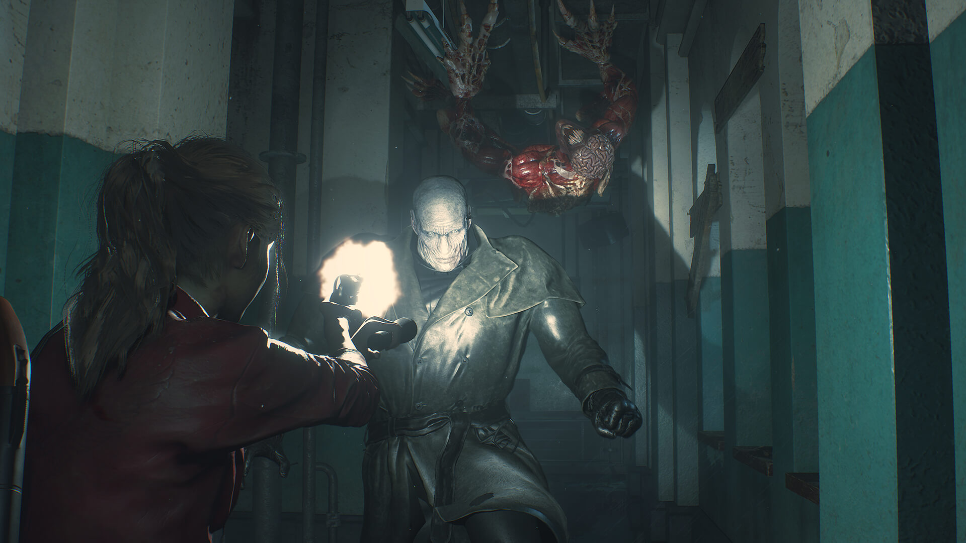 RE2 Remake intense gameplay