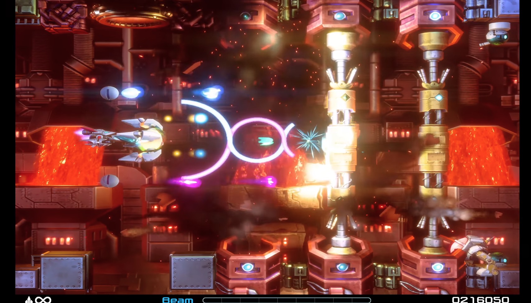 Boss encounter in R-Type Dimensions III